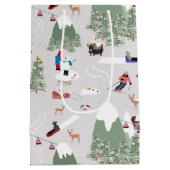 Winter Sneeuw Skiën Mountain Skigebieden Landschap Medium Cadeauzakje (Achterkant)