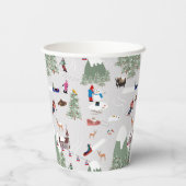 Winter Sneeuw Skiën Mountain Skigebieden Landschap Papieren Bekers (Achterkant)