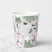 Winter Sneeuw Skiën Mountain Skigebieden Landschap Papieren Bekers (Links)