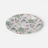 Winter Sneeuw Skiën Mountain Skigebieden Landschap Papieren Bordje (Gekanteld)