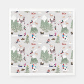 Winter Sneeuw Skiën Mountain Skigebieden Landschap Servet (Voorkant)