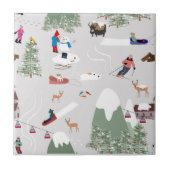 Winter Sneeuw Skiën Mountain Skigebieden Landschap Tegeltje (Voorkant)