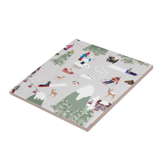 Winter Sneeuw Skiën Mountain Skigebieden Landschap Tegeltje (Zijkant)