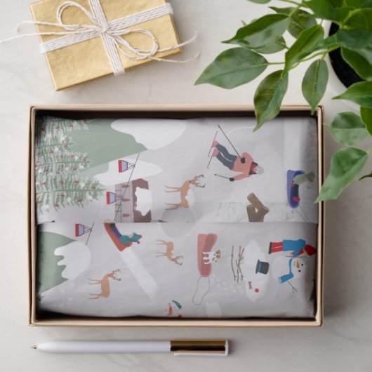 Winter Sneeuw Skiën Mountain Skigebieden Landschap Tissuepapier (Geschenk)