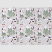 Winter Sneeuw Skiën Mountain Skigebieden Landschap Tissuepapier (Voorkant)