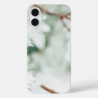 Winter Sneeuw sprankelend zwart en wit iPhone 16 Plus Hoesje