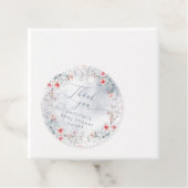 Winter sneeuw stoffige blauwe bessen Dank u Bedankjes Labels (In situ)