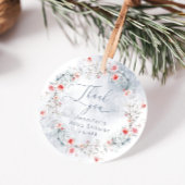 Winter sneeuw stoffige blauwe bessen Dank u Bedankjes Labels