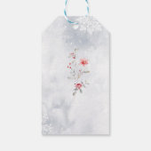 Winter sneeuw stoffige blauwe krans Dank u Cadeaulabel (Achterkant)