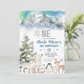 Winter Sneeuw Veel Plezier Om Eén Jongen Eerste Ve Kaart (Staand voorkant)