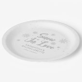 Winter Sneeuw Verliefde Bachelorette Papieren Bordje (Gekanteld)