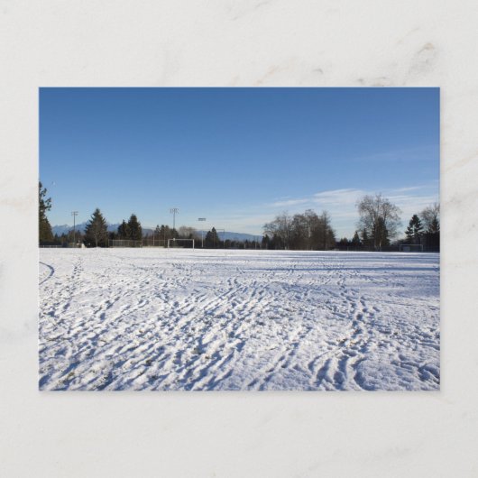 winter sneeuw voetbalveld briefkaart (Voorkant)