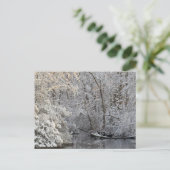 Winter Sneeuw Vreedzame Water Scène Briefkaart (Staand voorkant)