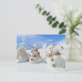 Winter, sneeuw, zon en plezier, Kerstmis Feestdagenkaart (Staand voorkant)