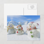 Winter, sneeuw, zon en plezier, Kerstmis Feestdagenkaart (Voorkant / Achterkant)