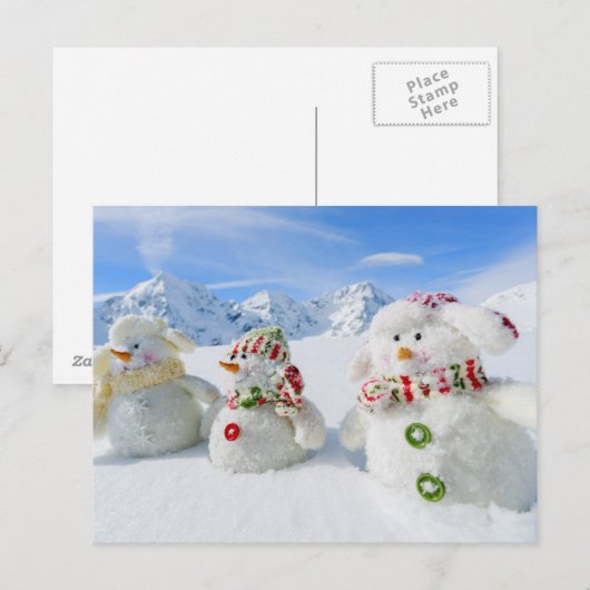 Winter, sneeuw, zon en plezier, Kerstmis Feestdagenkaart (Voorkant / Achterkant)