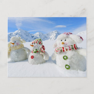 Winter, sneeuw, zon en plezier, Kerstmis Feestdagenkaart
