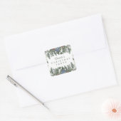 Winter Sneeuwbessen Pine Kerstmis gepersonaliseerd Vierkante Sticker (Envelop)