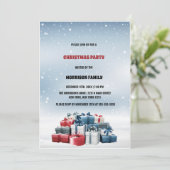 Winter Sneeuwblauw Waterverf Kerst Kaart (Staand voorkant)