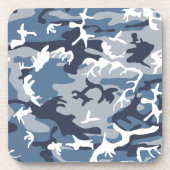 Winter Sneeuwblauwe Camouflage, Militair, Leger Bier Onderzetter (Voorkant)