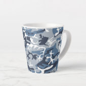 Winter Sneeuwblauwe Camouflage, Militair, Leger Latte Mok (Rechterhoek)