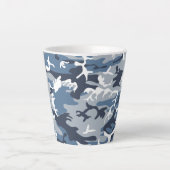 Winter Sneeuwblauwe Camouflage, Militair, Leger Latte Mok (Voorkant)