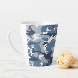 Winter Sneeuwblauwe Camouflage, Militair, Leger Latte Mok