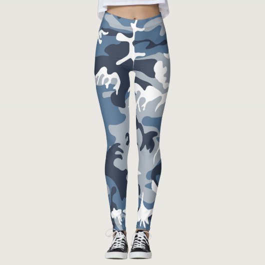 Winter Sneeuwblauwe Camouflage, Militair, Leger Leggings (Voorkant)