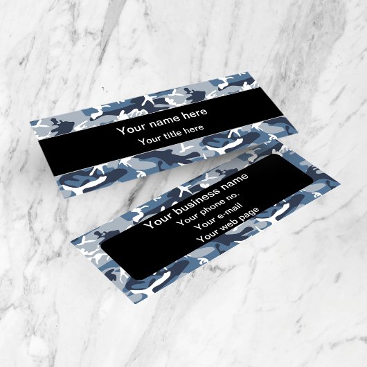 Winter Sneeuwblauwe Camouflage, Militair, Leger Mini Visitekaartje