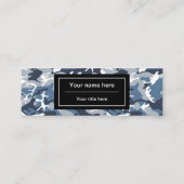 Winter Sneeuwblauwe Camouflage, Militair, Leger Mini Visitekaartje (Achterkant)