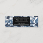 Winter Sneeuwblauwe Camouflage, Militair, Leger Mini Visitekaartje (Achterkant)