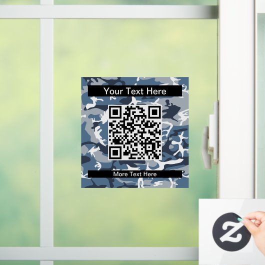 Winter Sneeuwblauwe Camouflage, Militair, Leger Raamsticker (Huis)