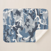 Winter Sneeuwblauwe Camouflage, Militair, Leger Sherpa Deken (Voorkant (horizontaal))