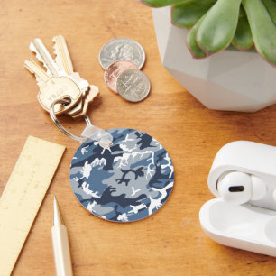 Winter Sneeuwblauwe Camouflage, Militair, Leger Sleutelhanger