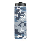 Winter Sneeuwblauwe Camouflage, Militair, Leger Thermosbeker (Voorkant)