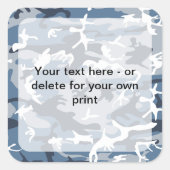 Winter Sneeuwblauwe Camouflage, Militair, Leger Vierkante Sticker (Voorkant)