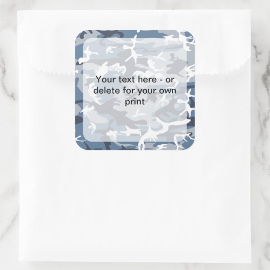 Winter Sneeuwblauwe Camouflage, Militair, Leger Vierkante Sticker (Tas)