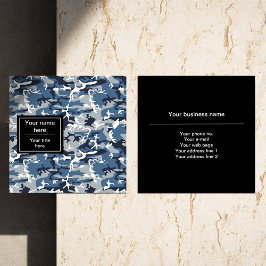 Winter Sneeuwblauwe Camouflage, Militair, Leger Vierkante Visitekaartje