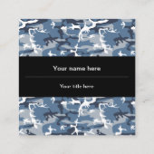 Winter Sneeuwblauwe Camouflage, Militair, Leger Vierkante Visitekaartje (Achterkant)