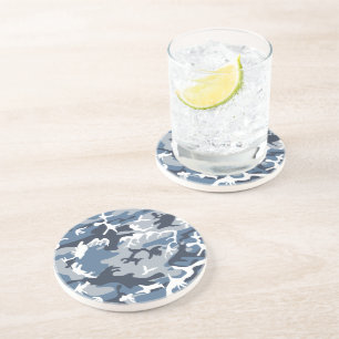 Winter Sneeuwblauwe Camouflage, Militair, Leger Zandsteen Onderzetter