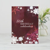 Winter Sneeuwbloemen 50ste verjaardagsfeest Kaart (Staand voorkant)