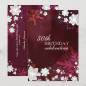 Winter Sneeuwbloemen 50ste verjaardagsfeest Kaart (Voorkant / Achterkant)