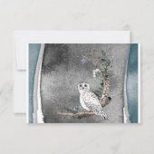Winter Sneeuwbocht Moon Branch Paint Wedding RSVP (Achterkant)