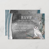 Winter Sneeuwbocht Moon Branch Paint Wedding RSVP (Voorkant / Achterkant)