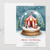 Winter Sneeuwbol Circus Verjaardag Kaart (Voorkant / Achterkant)