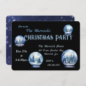 Winter sneeuwbollen Elegante Party uitnodiging (Voorkant / Achterkant)