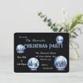 Winter sneeuwbollen Elegante Party uitnodiging (Staand voorkant)