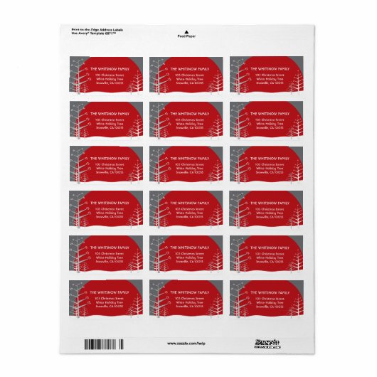 Winter Sneeuwbomen Holiday Adresetiketten Etiket (Full Sheet)