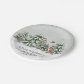 Winter Sneeuwbos Dierenvrienden Fox Rabbit Papieren Bordje (Gekanteld)