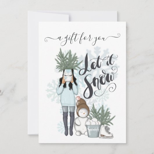 Winter Sneeuwcadeaubon (Voorkant)